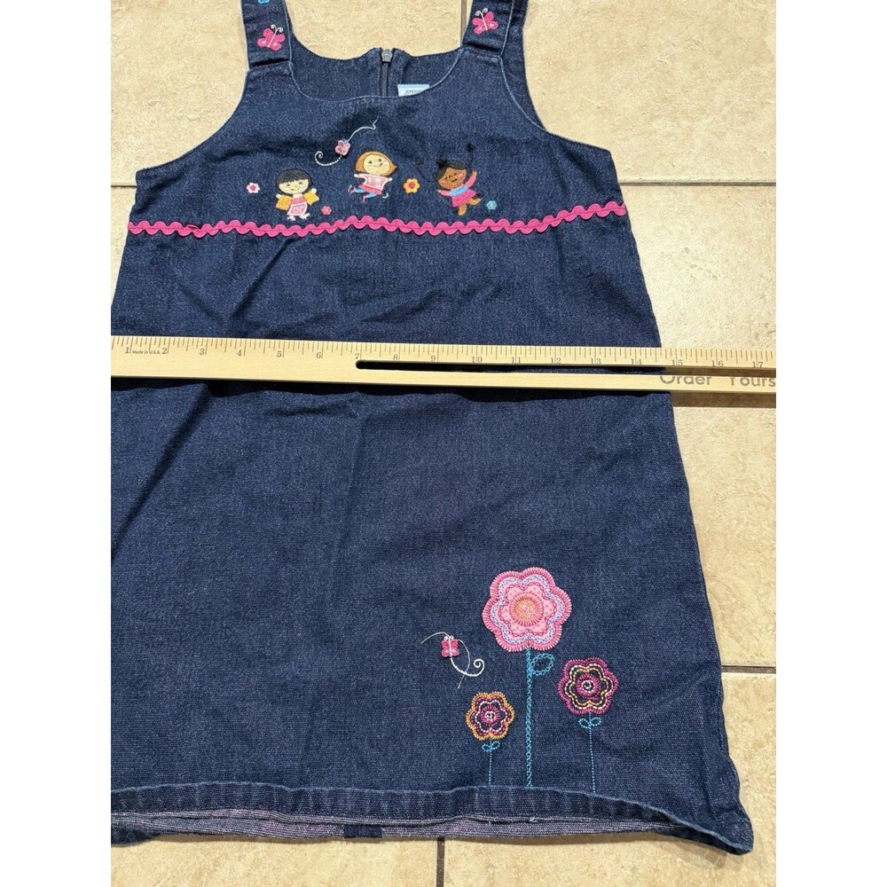 Vintage Disney Denim Dress Girls Toddler Size 6 Its A Small World After All - Picture 7 of 8